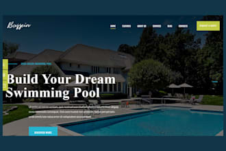 design swimming pool website construction website pool service website