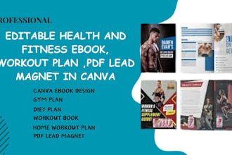design health fitness ebook,medical book, gym, lead magnet,guide, workout plan