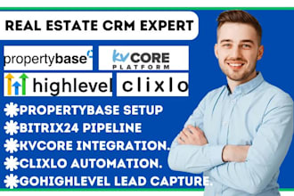 setup commercial crm propertybase bitrix24 kvcore clixlo gohighlevel automation