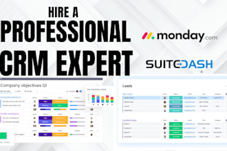 setup monday com CRM workflow suitedash automations deepseek board workspace