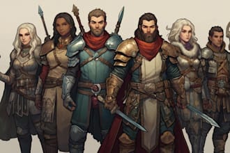 draw your dnd character or party art