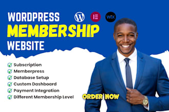 create paid membership website, subscription website, wix, wordpress membership