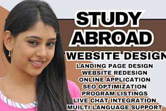 study abroad website educational website study abroad agency landing page