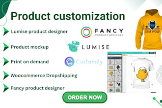 setup product customization with lumise ,fancy product designer,woocommerce pod
