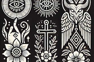 design custom minimalist tattoo in line art style