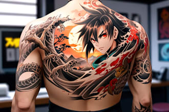 draw anime manga or japanese theme for your tattoo