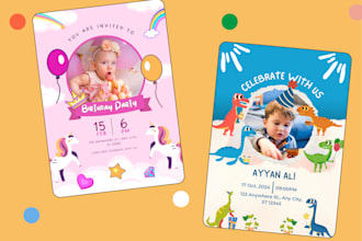 design birthday invitation cards or wedding invitation cards