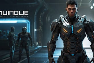 make a sci fi character and sci fi art