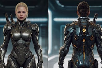 create a sci fi art and sci fi character art
