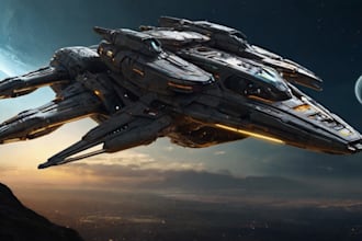 draw sci fi illustration, spaceship design for you