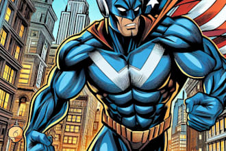 draw you a dc or marvel style comic book superhero character