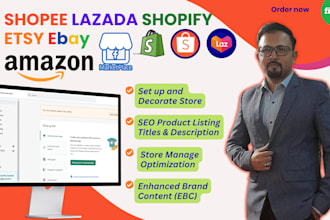 upload shopee, lazada, shopify product listing with store manage