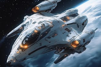 draw a sci fi spaceship design
