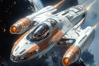 make sci fi spaceship concept art for you