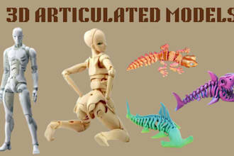 sculpt  custom 3d models articulated flexi toys and bjd dolls for 3d printing