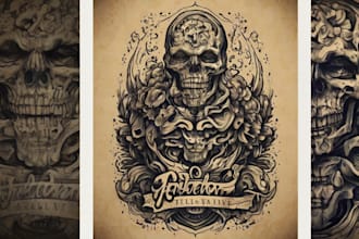 create custom logo old school traditional tattoo design