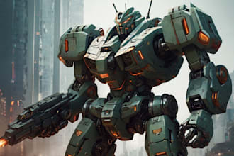 create custom mecha illustration art in my style