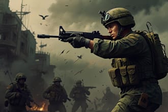 draw military themed illustrations