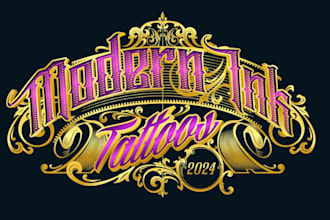 make handlettering vintage, tattoo logo in 24 hours