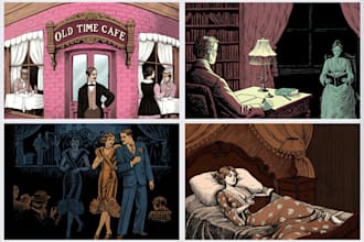 combining wood carving, lines and vintage illustrations to your