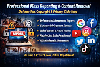remove mugshots delete negative links harassing mass reports from social media