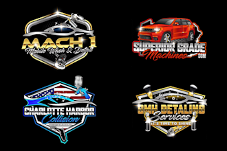 design modern auto detailing, car wash, automotive logo with in 10 hours