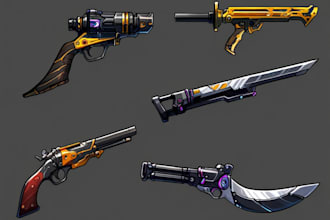 design unique weapons illustrations