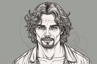 create vector line art illustration