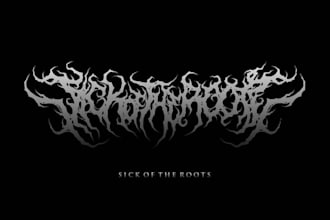 design death metal, black metal and heavy metal logo for your band