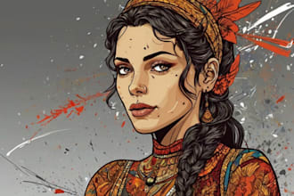 create digital drawing, vector art for you by freestyle