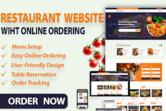 design restaurant website with food online ordering system
