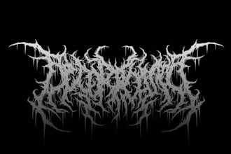 create death, black metal, grindcore, hardcore band logo