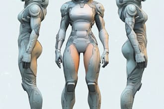 create a game character illustration for a video game or science fiction