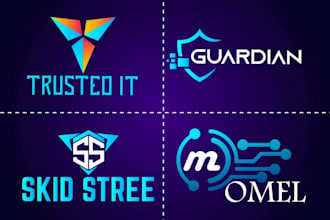 do tech startup, security and technology logo for you