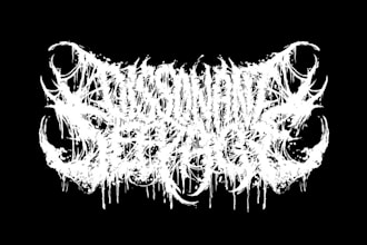 create death, black metal, grindcore, hardcore band logo