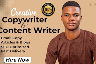 write SEO blog posts and articles, direct response copywriter, content writer