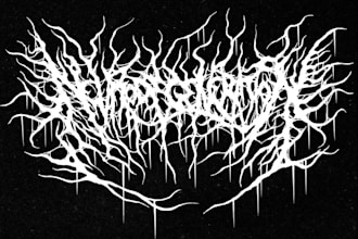draw a detailed, brutal metal band logo