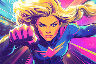 desing you as a superhero comic cartoon character