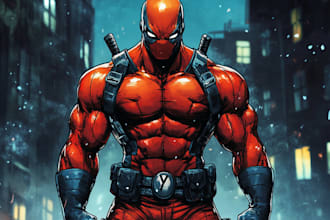 draw you into superhero comic cartoon character