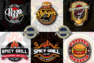 do restaurant, wine, cafe, bakery logo, and packaging
