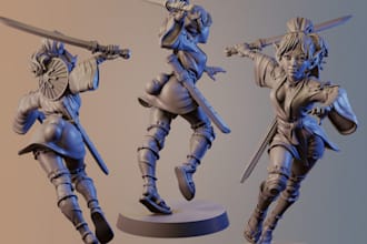 sculpt digitally from pic,model 3d dnd fantasy miniature for ttrpg,zine,stl,obj