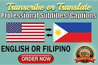 provide english and filipino translation and subtitles
