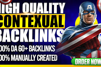 do 30 premium high quality contexual backlinks da 60 to 100