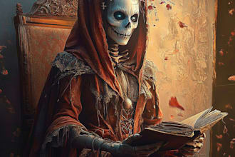 create a fantasy horror character art and horror art