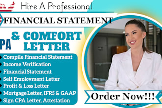 do US CPA letter, mortgage letter, income verification, financial statement