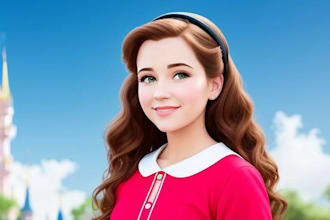 do a disney portrait cartoon from photos