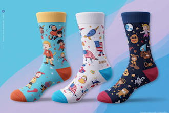 create digital pattern socks design