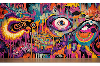 create a unique pop art and street graffiti style modern