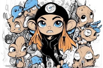 create simple character doodle art
