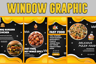 do unique window graphics, shop front, store front design, arcade game design